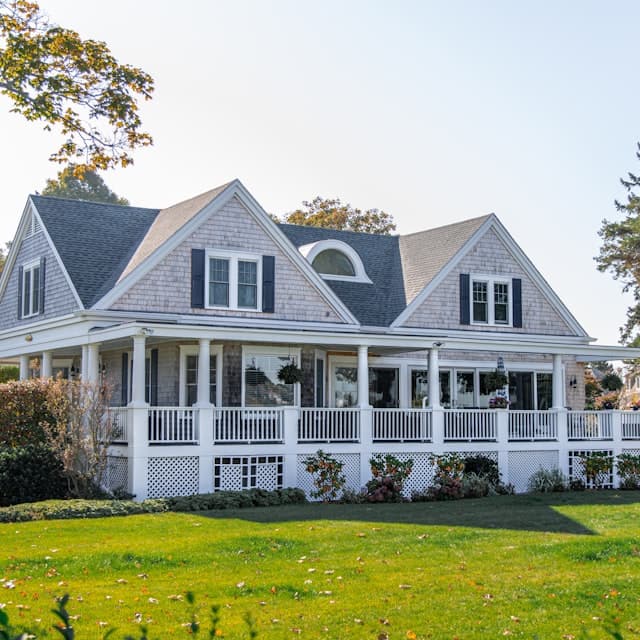 A house with a wraparound porch
