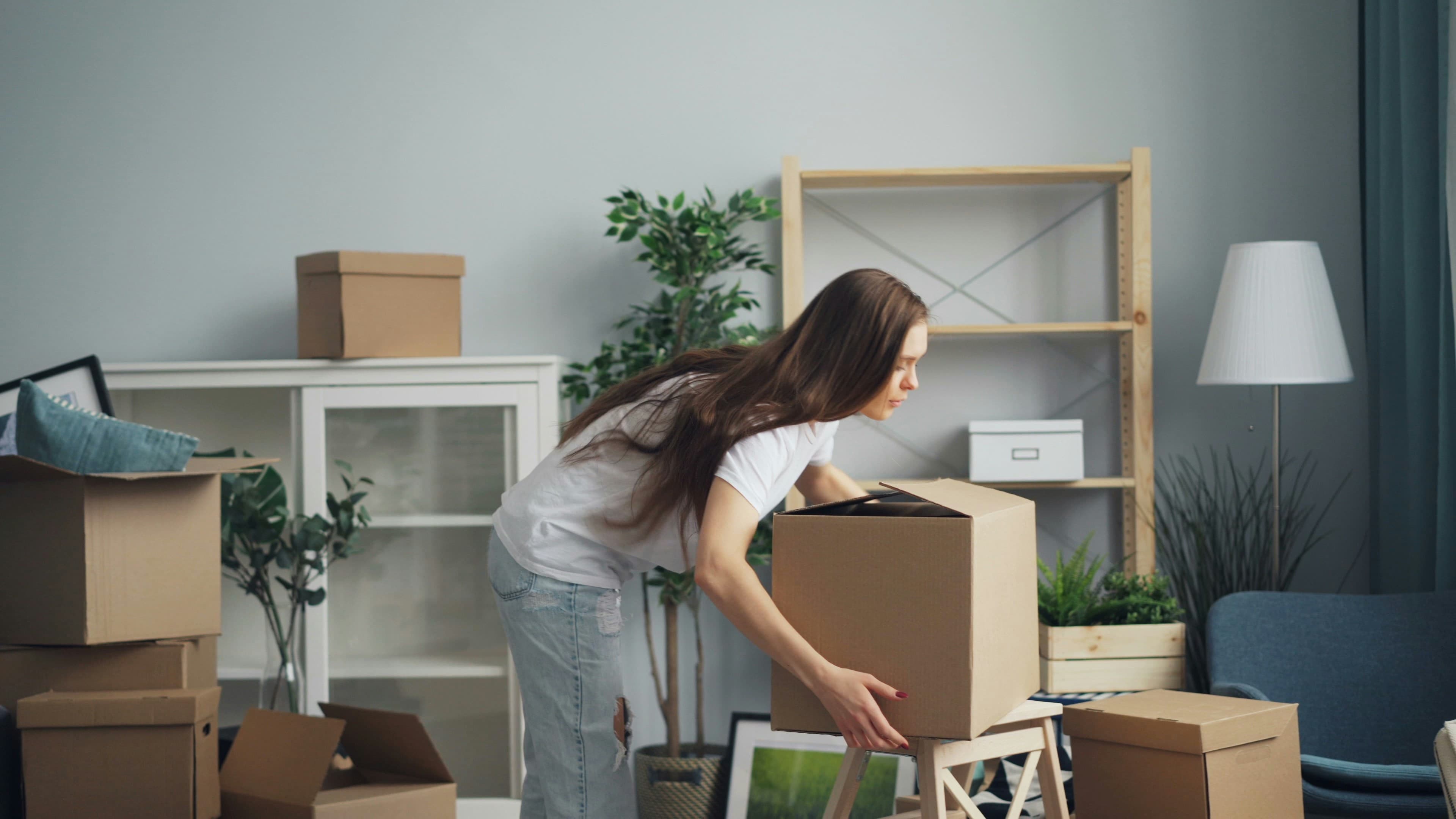 Packing a living room during a move